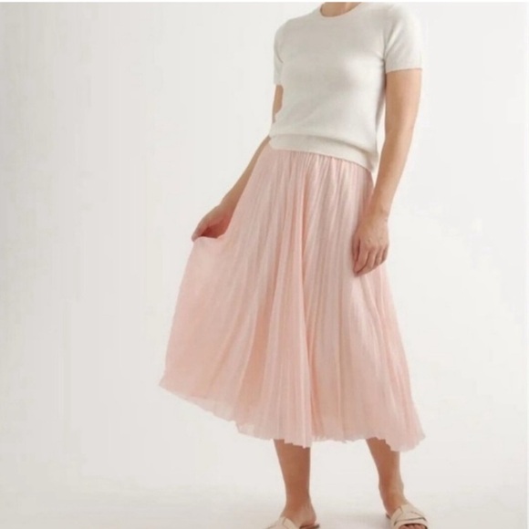 Quince Chiffon Pleated Midi Skirt - Picture 1 of 3